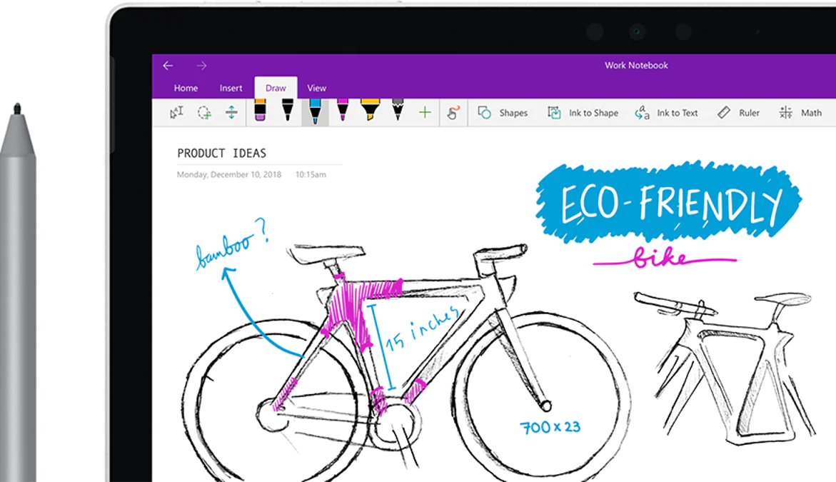 screenshot of Microsoft OneNote